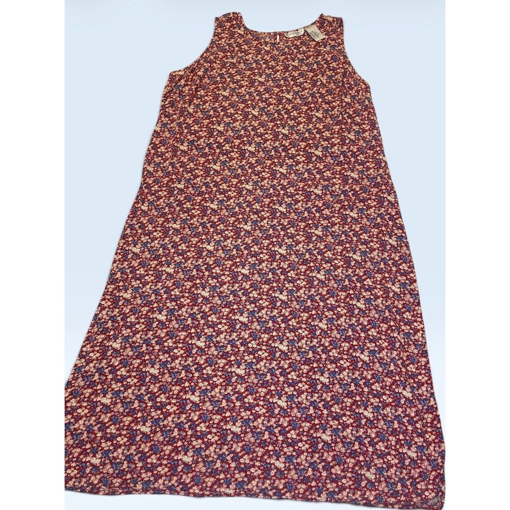 Dressbarn Woman 22W Red Blue Yellow Floral Shift Dress Sleeveless